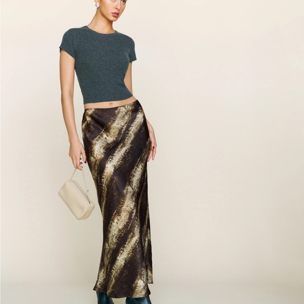 Layla silk skirt in anaconda